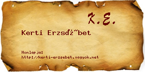 Kerti Erzsébet névjegykártya